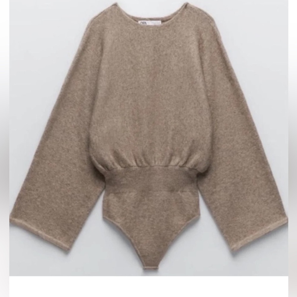 Zara Sweater Bodysuit with Bell Sleeves